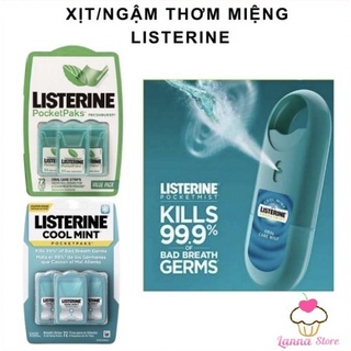 Xịt / Miếng ngậm thơm miệng Listerine Pocketmist đủ loại - USA
