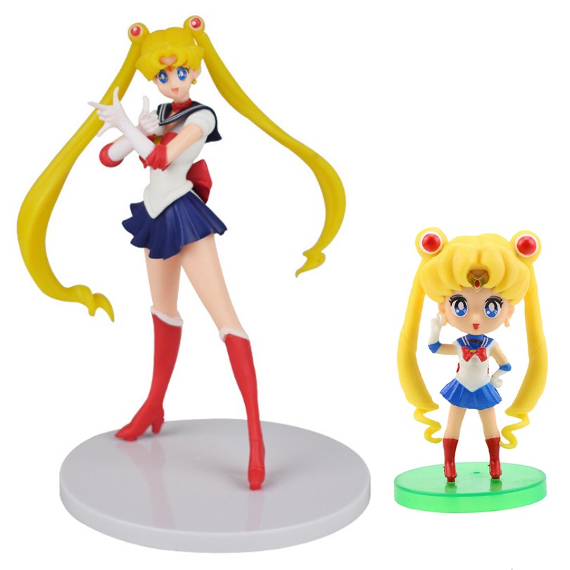 Bộ 02 mô hình thủy thủ mặt trăng - Sailor Moon (Xanh đậm)