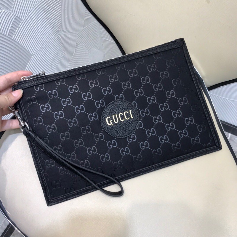 ví cầm tay nam Gucci GC Supreme da thật in họa tiết cao cấp