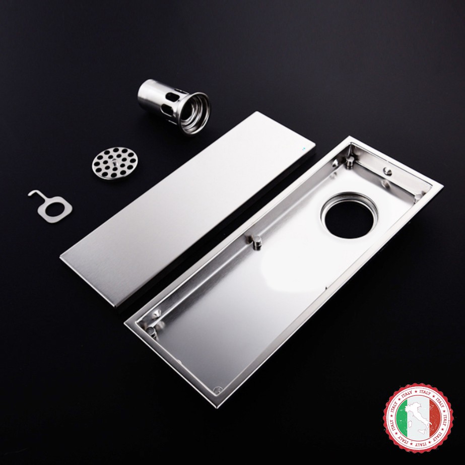 Phễu thoát sàn chống mùi hôi Loại dài  - Hàng cao cấp ITALIA SUS304 Phễu lệch dễ lắp góc