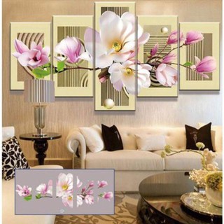 Tranh đính đá hoa lan ghép tuyệt đẹp 145x70cm kèm hình thật