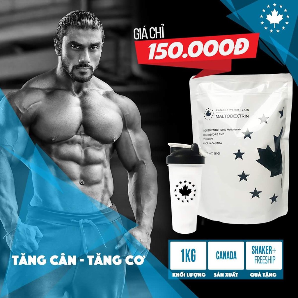 Sữa Tăng Cân Tăng Cơ Maltodextrin 1kg - (Chính Hãng) TĂNG CÂN NHANH TRONG 2 TUẦN  - MUA 2 TÚI TẶNG 1 BÌNH LẮC