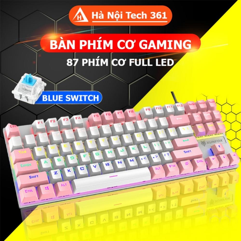 [Mã 33ELSALE hoàn 7% đơn 300K] Bàn Phím Máy Tính Cơ Gaming Mini Có Dây XunFox K80 Blue Switch 87 Phím