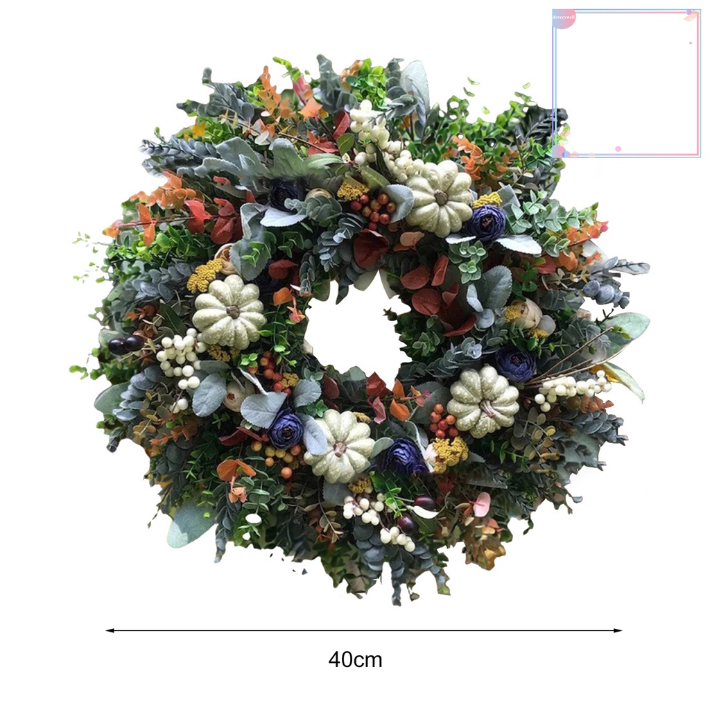 Vòng Hoa Treo Cửa Trang Trí Hình Trái Bí Ngô Bằng Nhựa Sống Động