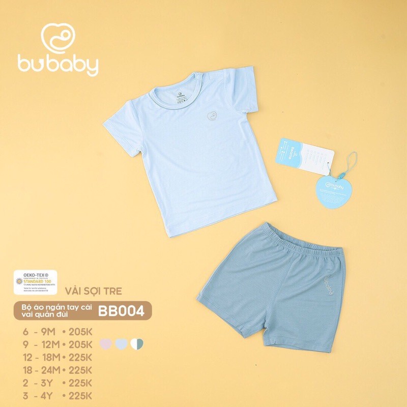 Bu baby - Bộ cộc trơn cài vai , quần đùi BB004S