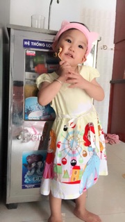 Váy lanh lụa  cho bé gái