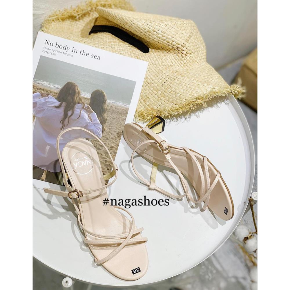 SIÊU RẺ GIÀY CAO GÓT NAGASHOES QUAI CHÉO DÁNG MẢNH 5P NAC163 kol