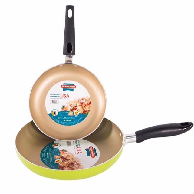 Bộ 2 Chảo Siêu Chống Dính SUNHOUSE CT2418 (Màu Sâm Banh)