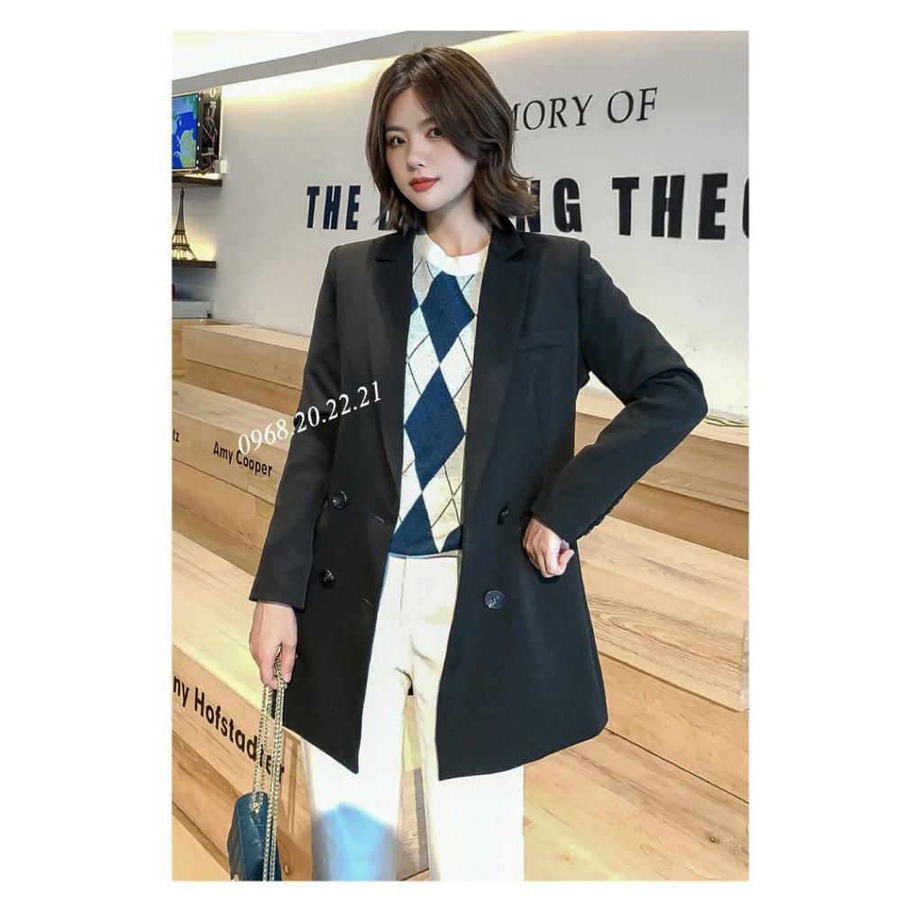 [Mã WASTMAY giảm 15% tối đa 30K đơn 150K] áo vest nữ dáng dài đính khuy tay chất vải cao cấp | BigBuy360 - bigbuy360.vn