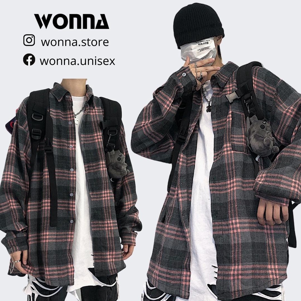 (ẢNH THẬT 6 ẢNH CUỐI) Áo khoác - Áo sơ mi caro dài tay unisex ulzzang oversize form rộng street style Hàn