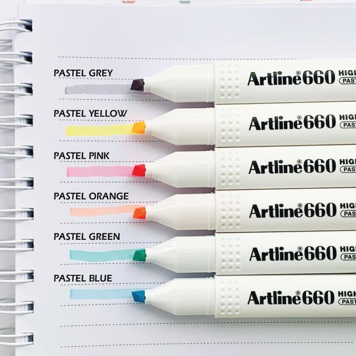 Bút Dạ Quang Màu Pastel Artline EK-660 - Bút Highlighter Pastel Artline EK-660