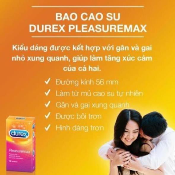 Bao cao su Durex Pleasuremax hộp 12 chiếc bcs gân gai  tạo cảm xúc mãnh liệt Sói.official