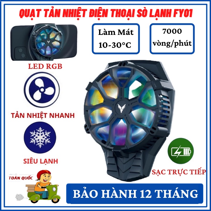 Quạt Tản Nhiệt Điện Thoại Sò Lạnh YF01 Phù Hợp Với Các Game Thủ Tương Thích Với Tất Cả Các Dòng Điện Thoại - BH 12 Tháng