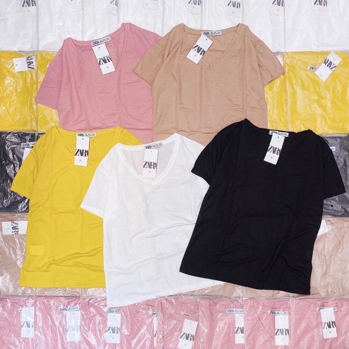 ( XẢ HÀNG ) Áo Thun Nữ Cổ Tim Chất Liệu Cotton Co Giãn Tốt A16 | BigBuy360 - bigbuy360.vn