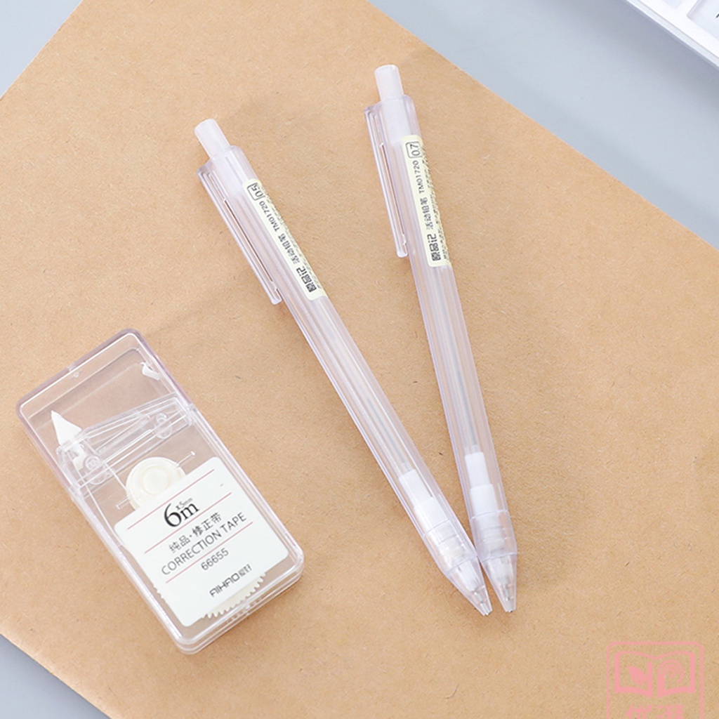 Muji Bút Chì Bấm 0.5 / 0.7mm Thiết Kế Đơn Giản Màu Trong Suốt