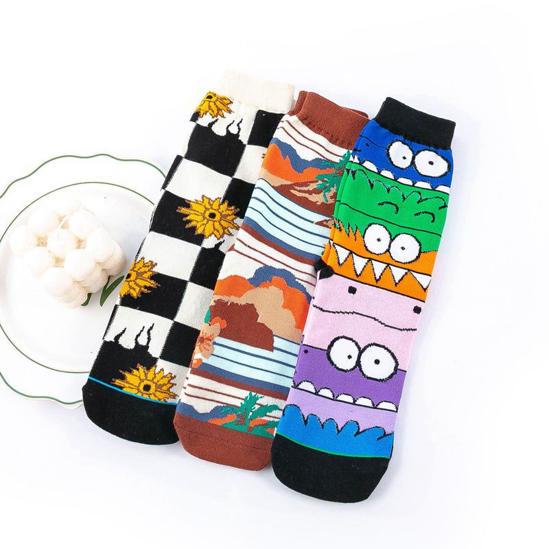 Vớ tất unisex con ma, cây bông nhiều màu sắc