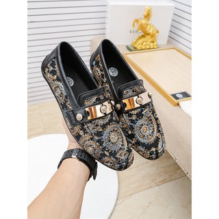 Original 2020 Versace Men's Leather Loafers Slip-Ons Shoes Size: 38-45 363446
