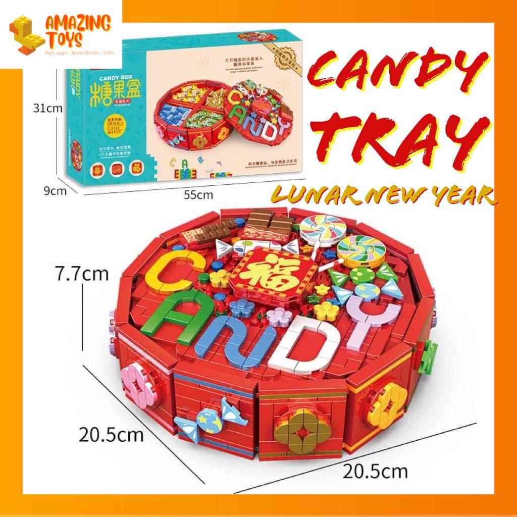 Đồ chơi lắp ráp mô hình Khay bánh kẹo mứt Tết độc đáo, trưng bày, trang trí, thư giãn, giải trí, sưu tầm