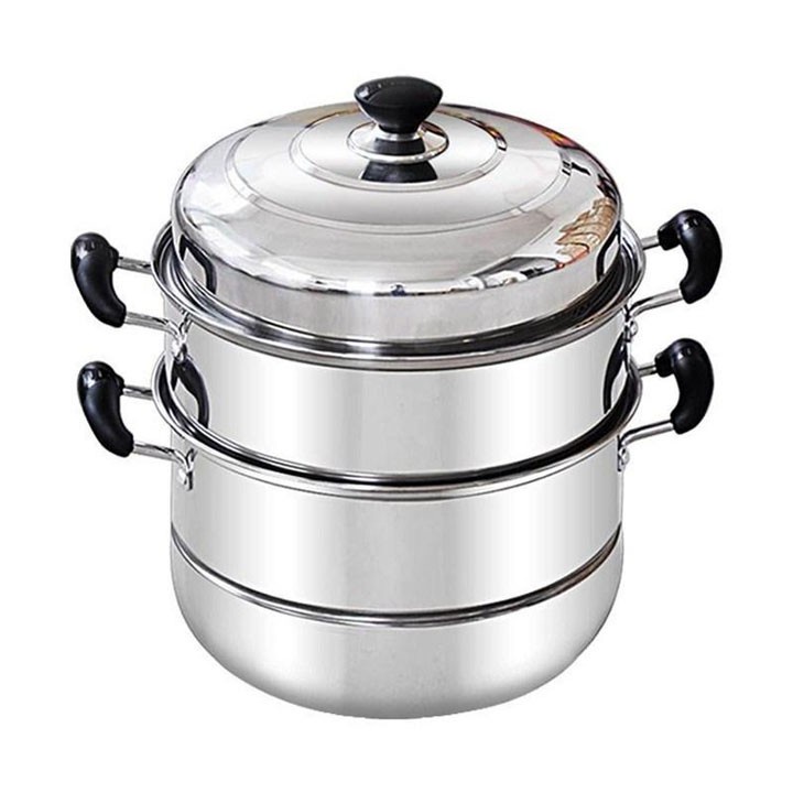 Nồi Hấp 3 Tầng 28cm Đa Năng Kèm Vỉ, Inox Cao Cấp