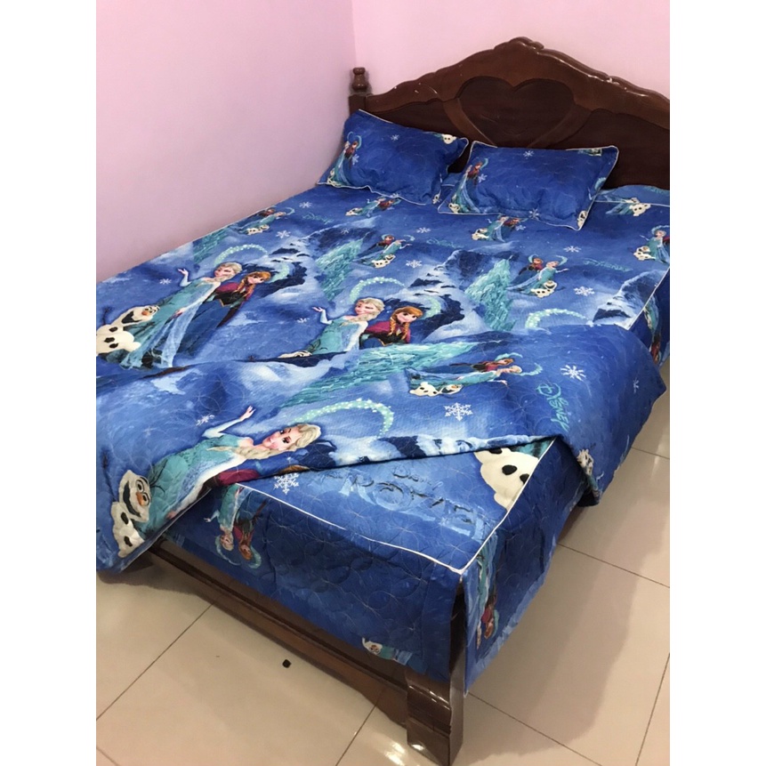 Hàng loại 1 Trọn bộ 5 món vỏ chăn ga gối trần bông xẻ góc mẫu Sao rơi phù hợp chiều cao đệm lên tới 30 cm Hàng y ảnh
