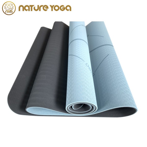 Thảm Tập Nature Yoga Chất Liệu TPE Cao Su Non Định Tuyến Bám Tốt 2 Mặt ( Tặng kèm túi)