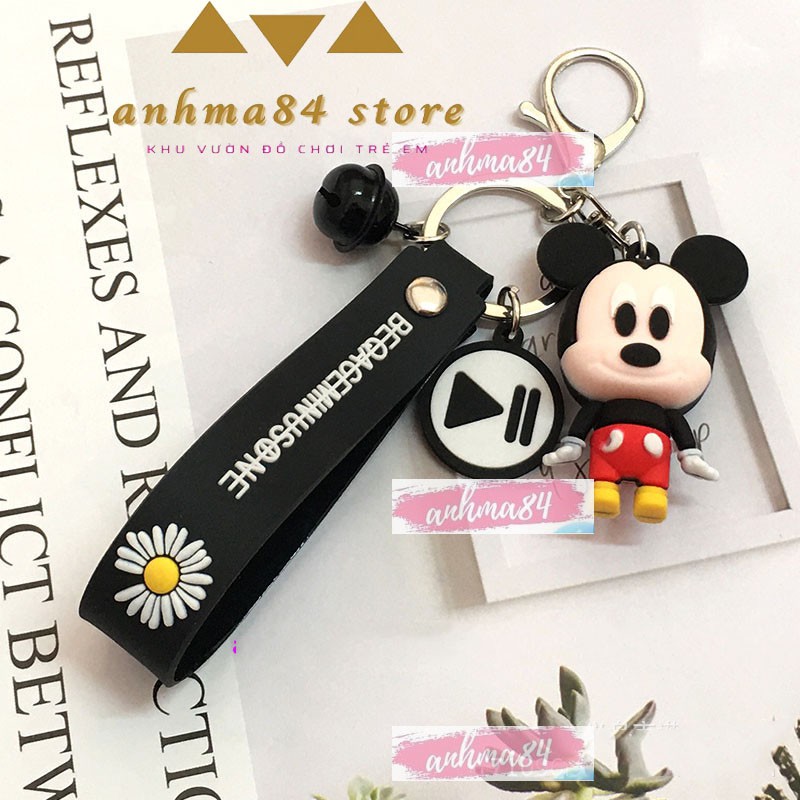 Móc Khóa Chuột Mickey - Móc Khóa Phim Hoạt Hình Chuột Mickey - Có dây đeo lục lạc - anhma84 store