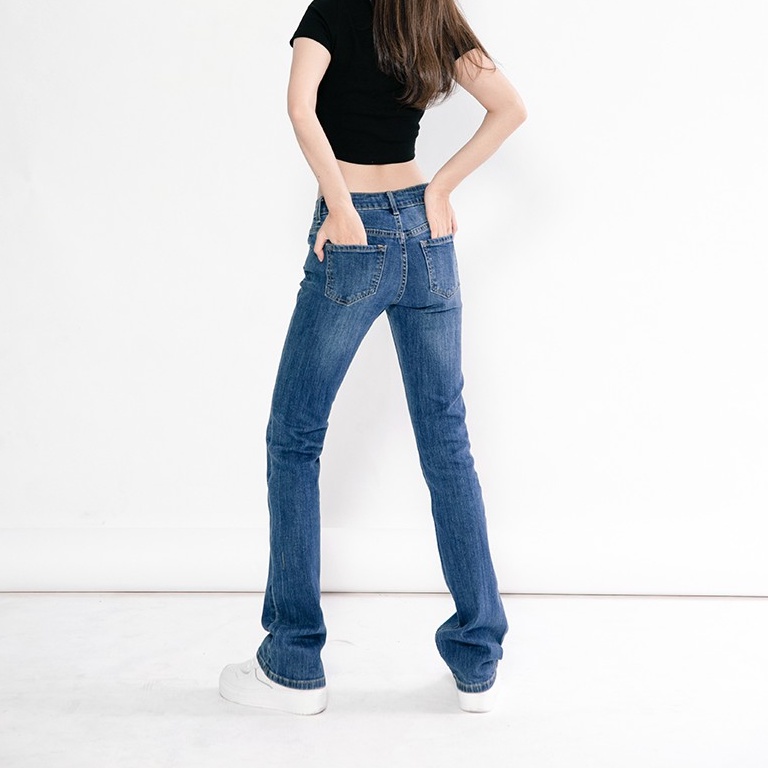 Quần pas jeans trơn dài (Xanh đậm/Trung) - FAU01