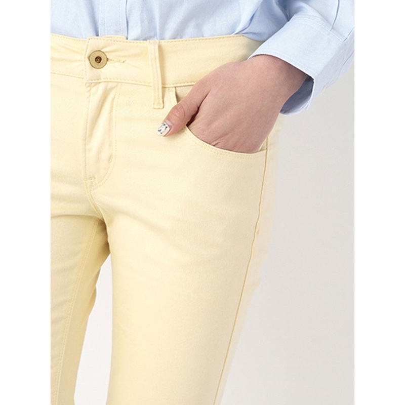 Quần Kaki Skinny EARTH Music&amp;Ecology Hàng Xuất Nhật Xịn Cao Cấp Dáng Ôm Chất Siêu Mịn Vàng Nhạt Lửng
