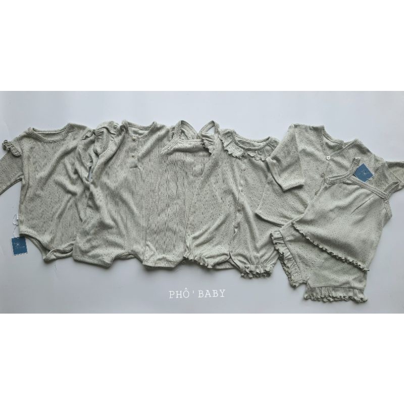 bộ liền thân đùi cộc tay cúc ngọc mềm mát