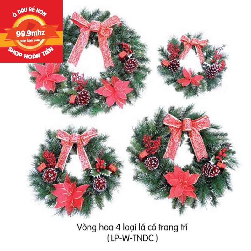 Vòng hoa Giáng Sinh gắn trái thông có trang trí 51cm mã LP-W20-TNDC