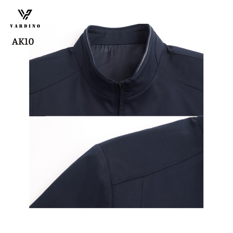 Áo khoác nam chính hãng VARDINO cổ đứng dựng tàu vạt bằng dáng ôm xuông suông vừa màu xanh than trung niên cao cấp ak10 | BigBuy360 - bigbuy360.vn