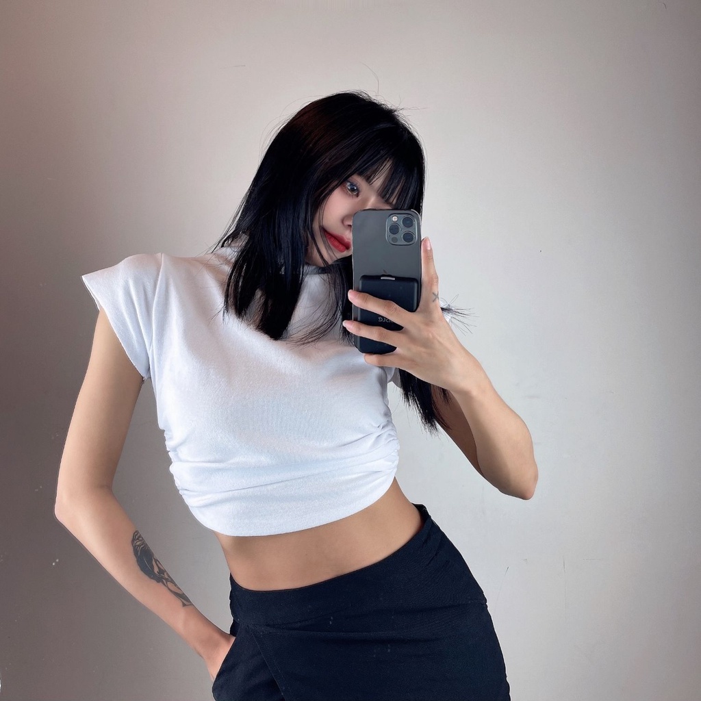 Áo Croptop Hở Lưng Quyến Rũ Phong Cách Âu Mỹ Cá Tính