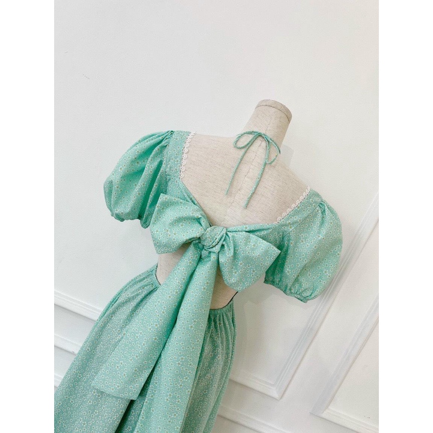 [Siêu Sale] Đầm Maxi Hoa Nhí Cột Nơ Lưng - D0594