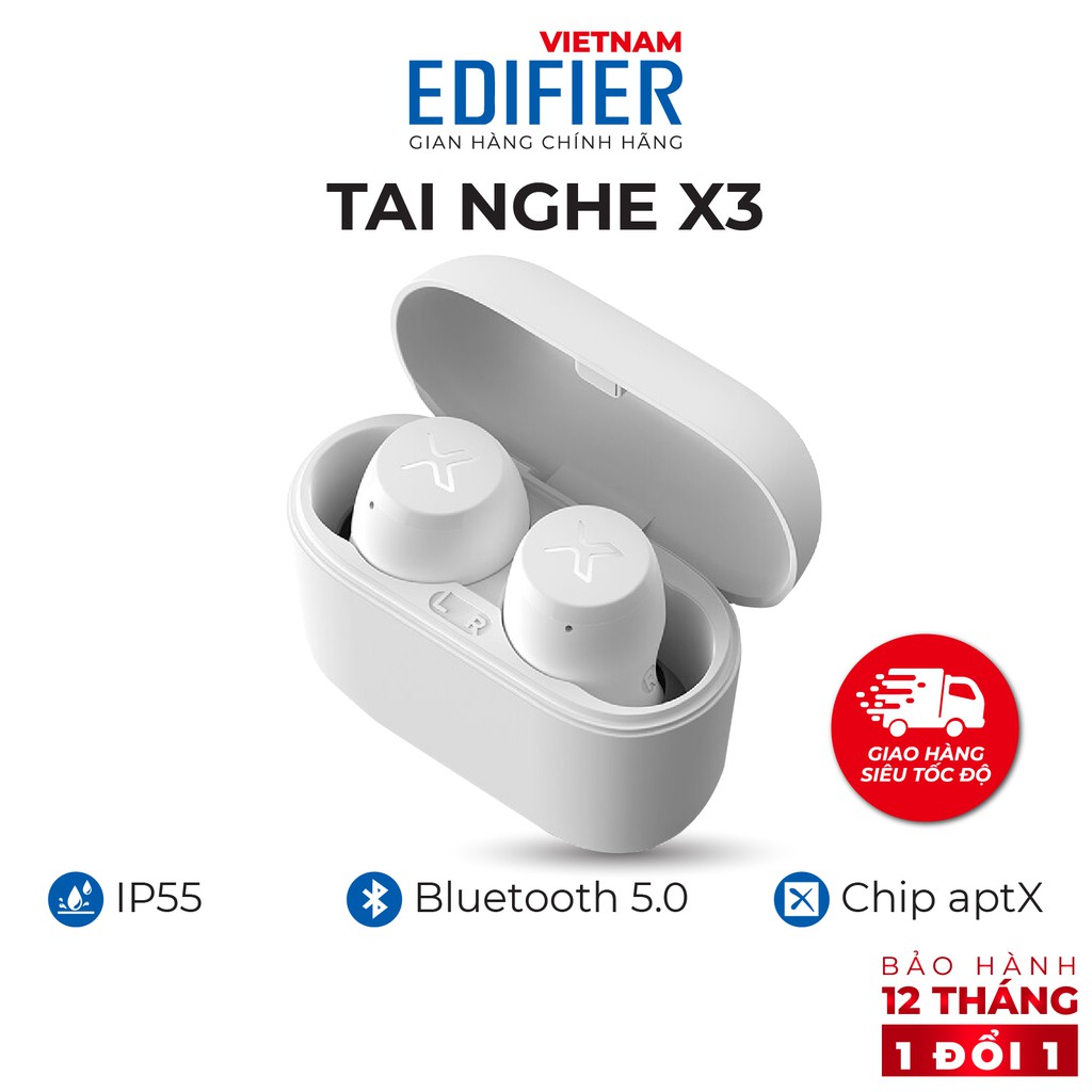 Tai nghe Bluetooth 5.0 EDIFIER X3 Âm thanh Stereo - Chống nước IP55 - Thích hợp học tập và làm việc trực tuyến (online)