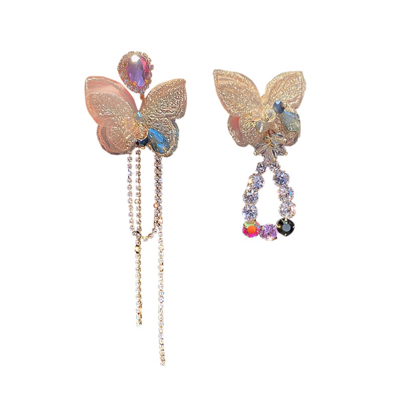 Khuyên Tai Bạc 925 Hình Bướm Đính Đá Thời Trang Phong Cách Hàn Quốc Cho Nữ