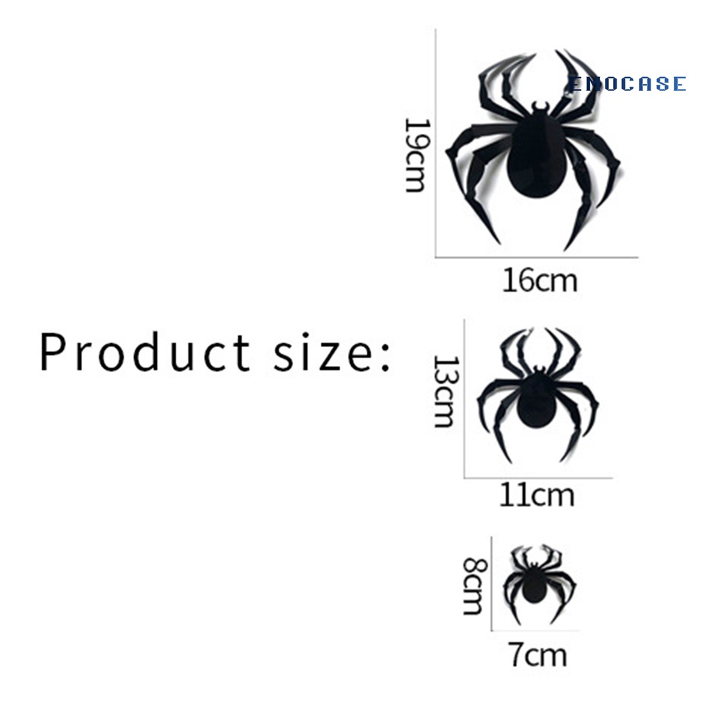 Set 12 Miếng Dán Tường Trang Trí Hình Nhện DIY