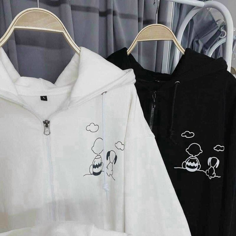 Áo khoác nỉ dây kéo in hình em bé và chó ngắm hoàng hôn cực dễ thương