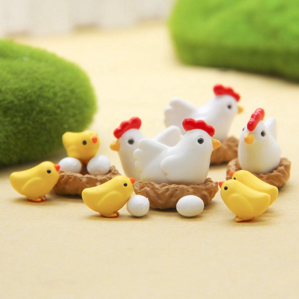 DARON Đồ trang trí Gà Trống Mini Bằng Nhựa Resin Dùng Trang Trí Tiểu Cảnh DIY