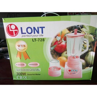 Máy xay sinh tố 2 cối thủy tinh lont 728