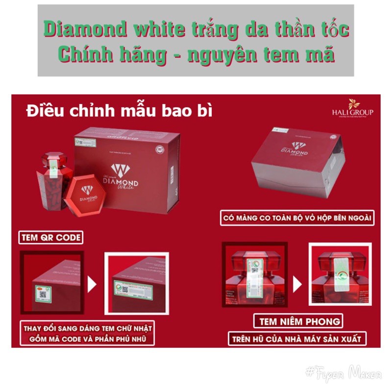 (Chính hãng ,nguyên tem mã) viên uống trắng da Ngọc trinh diamond white