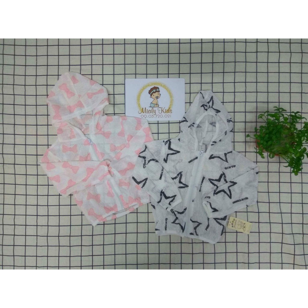 Áo khoác chống nắng Mialy Kids cho bé trai bé gái (8-14Kg) - Vải mát mẻ cho bé trai bé gái