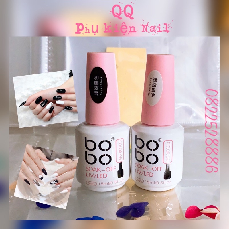 [Dụng cụ làm móng (nail)-trang trí móng ] Sơn đen trắng bobo