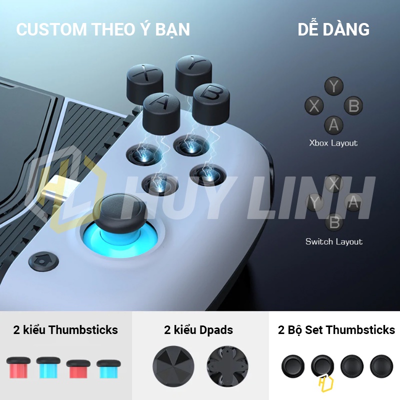 Gamesir X3 Type-C tay cầm chơi game kết hợp quạt tản nhiệt Sò lạnh Cooling RGB có hỗ trợ Egg NS Full