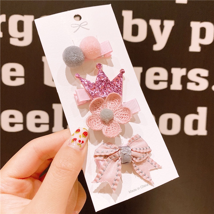 Set 3-4 kẹp ren tóc xinh xắn phong cách Hàn Quốc cho bé yêu