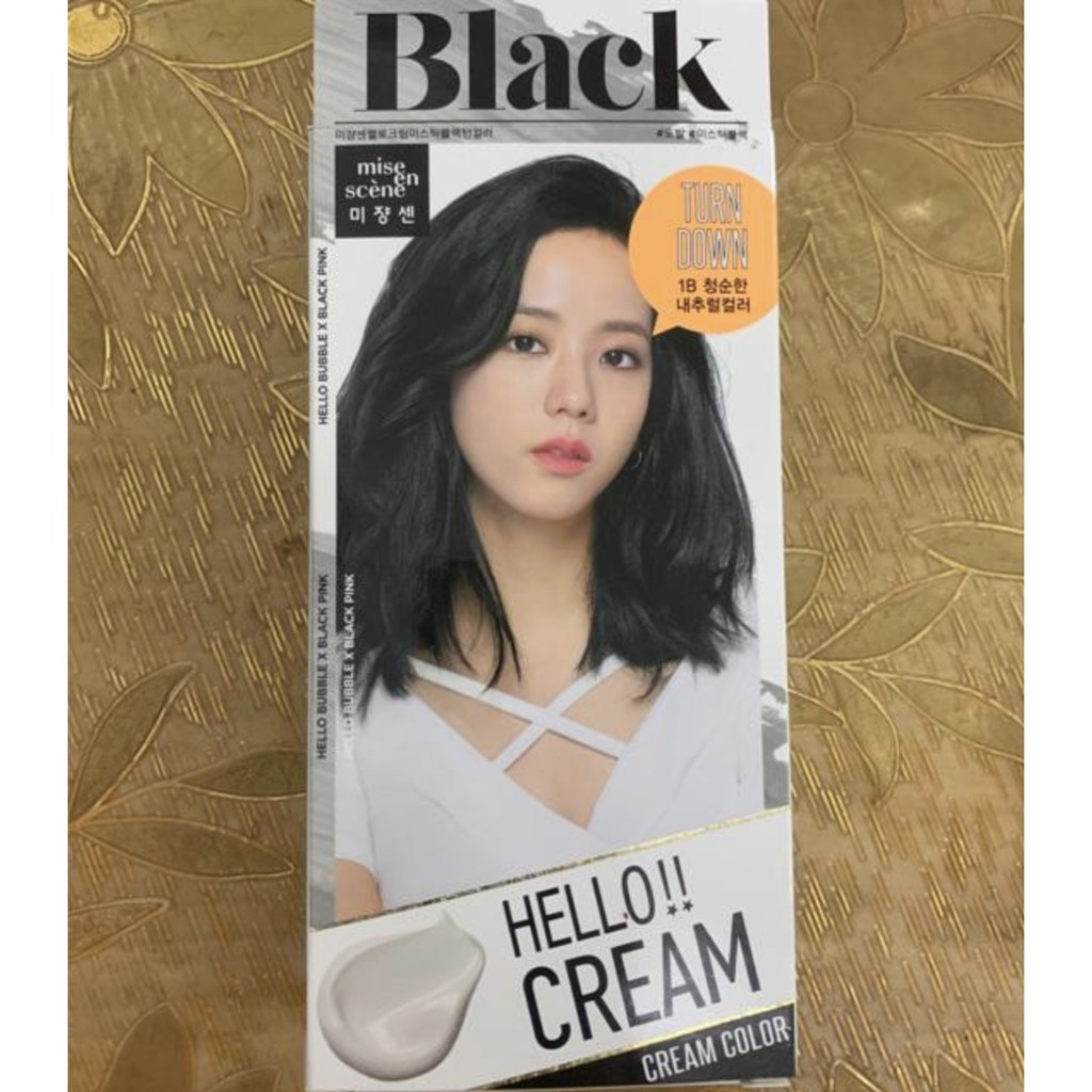 [SẴN_MÀU ĐEN 1B] Thuốc Nhuộm Tóc Blackpink Hello Bubble màu Black 1B thuốc nhuộm phủ bạc tóc Hàn Quốc Chính Hãng