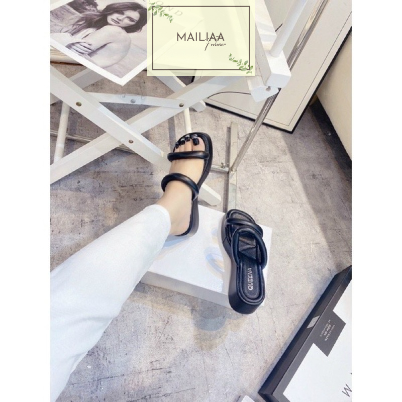 Dép đế xuồng 6 phân MAILIAA 2 quai tròn đế queena
