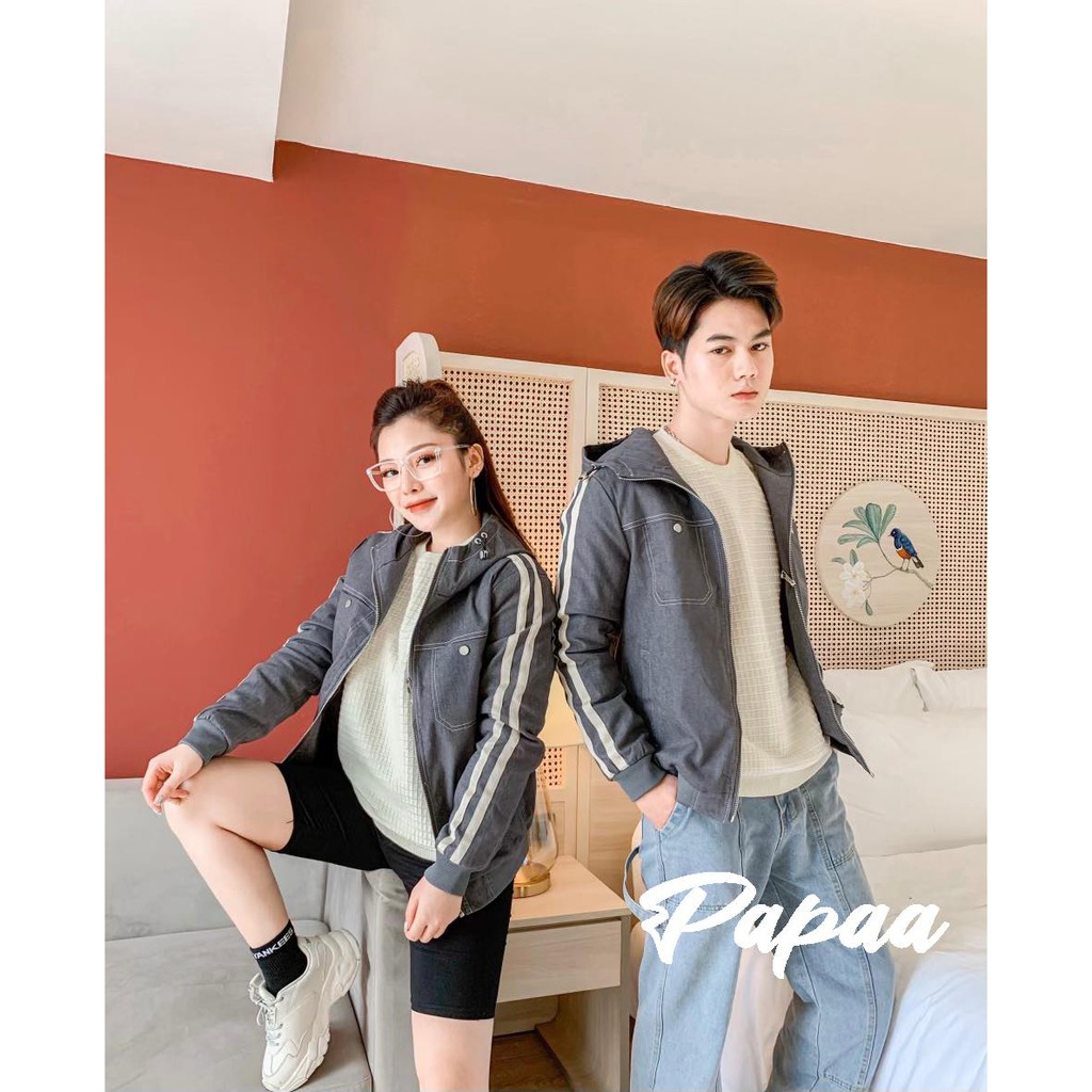 Áo khoác nam nữ Hàn Quốc unisex giả bò 9652 PAPAA SHOP