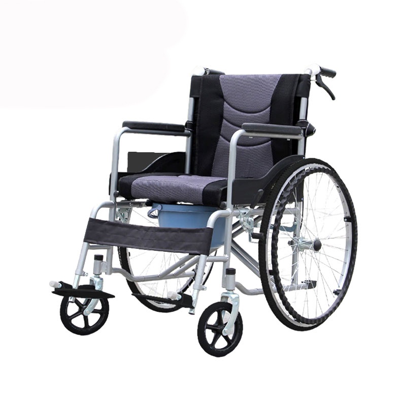 Xe lăn tay có đệm kèm bô vệ sinh NIKITA, cho người già người bệnh, chấn thương gặp khó khăn trong việc đi lại S213-3+