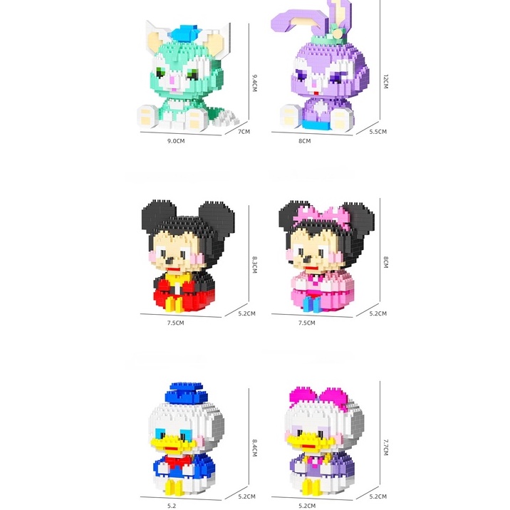 Đồ chơi lắp ghép ráp mô hình vịt chuột thỏ dễ thương hoạt hình