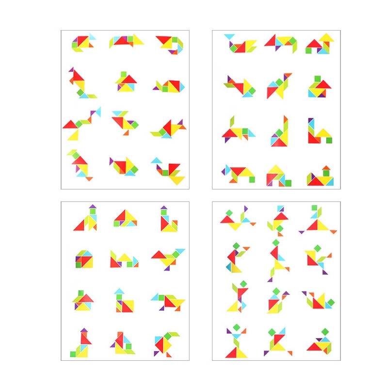 ĐỒ CHƠI XẾP HÌNH GỖ TƯ DUY TANGRAM 7 MẢNH ĐỒ CHƠI GỖ THÔNG MINH CXQQ01